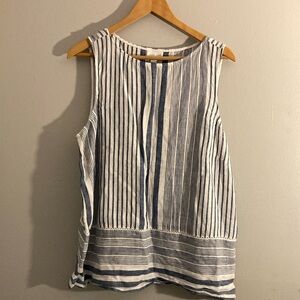 J. Jill White and Blue striped Tank Top